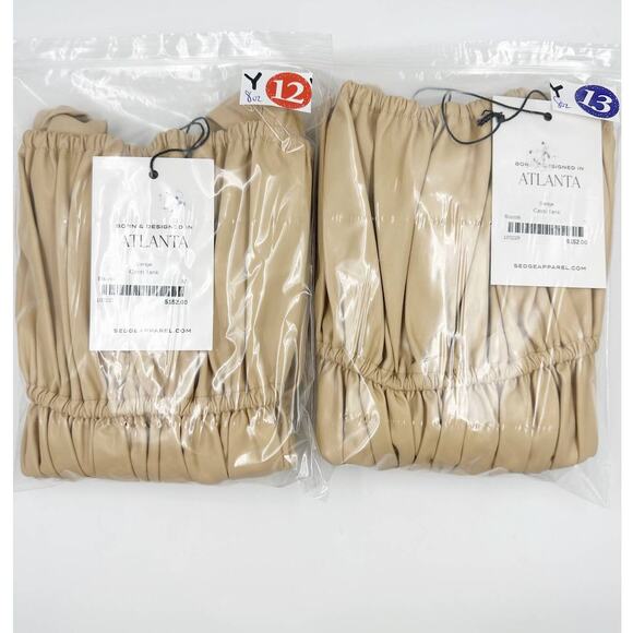 S'edge Cassi Vegan Faux Leather Cami Tank in Biscotti Tan XS XSmall NEW NWT - Picture 5 of 5